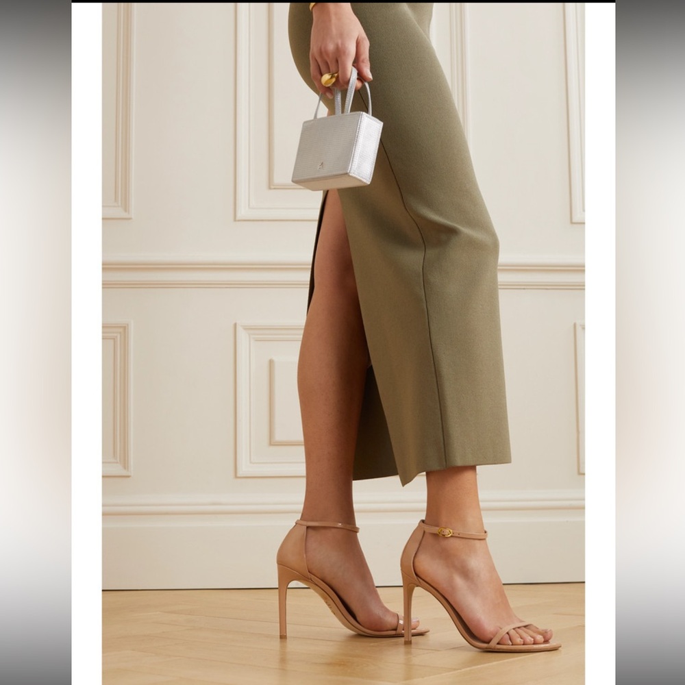Stuart Weitzman nudist minimalist sandals like Saint Lauren